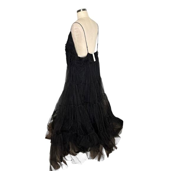 J CREW COLLECTION Black Tulle Maxi Gown Plus Size Women's 24 NWT Glam Goth - Picture 3 of 10